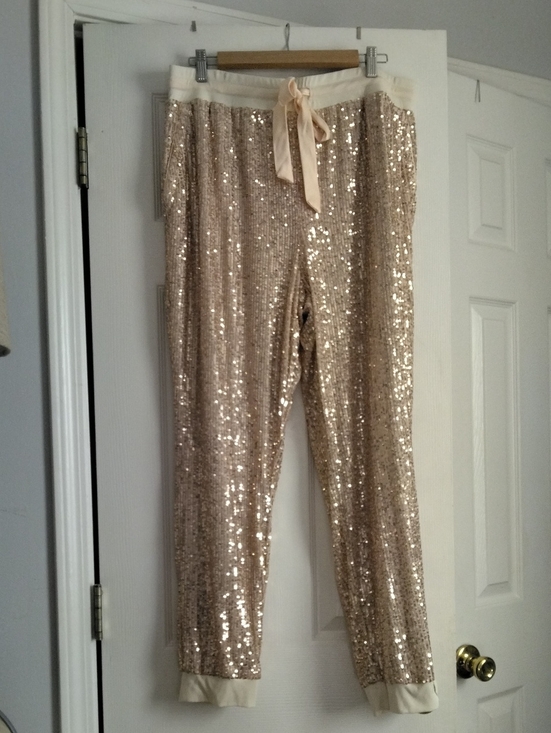 The Limited Pants - The Limited Sequined Lounge Joggers - Champagne And Rose Gold